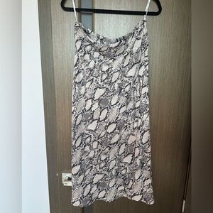 Bar III Monochrome Snake Print Midi Skirt